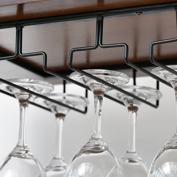 Moderne vloerwijnrek keukenwijnfles en glazen rek in bruin