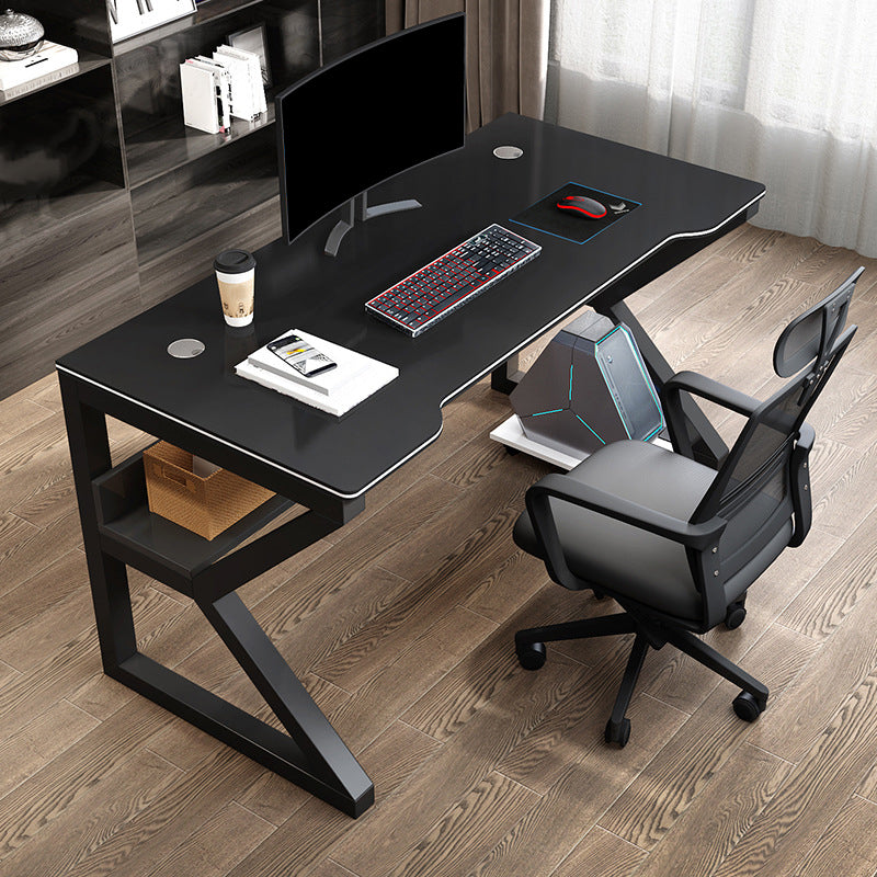 Escritorio moderno de oficina acabado antiguo escritorio de computadora de madera con patas de metal