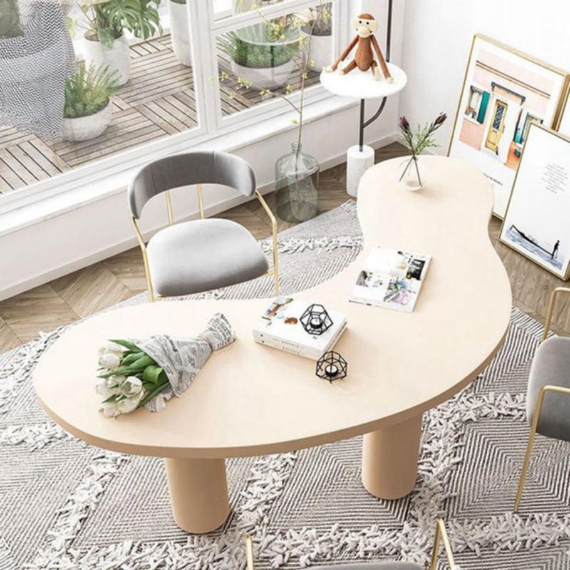 Contemporary Free Form Office Desk Pine Writing Desk for Home 78.7"L x 31.5"W x 29.5"H Natural Clearhalo 'furn' 'furn_office_desk' 'Furniture' 'Office Desks' 'Office Furniture' 'office_desk' 7388099