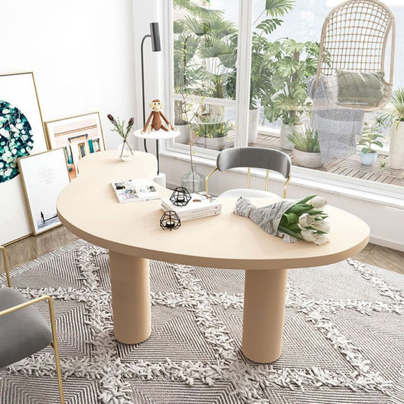 Contemporary Free Form Office Desk Pine Writing Desk for Home 70.9"L x 31.5"W x 29.5"H Natural Clearhalo 'furn' 'furn_office_desk' 'Furniture' 'Office Desks' 'Office Furniture' 'office_desk' 7388100