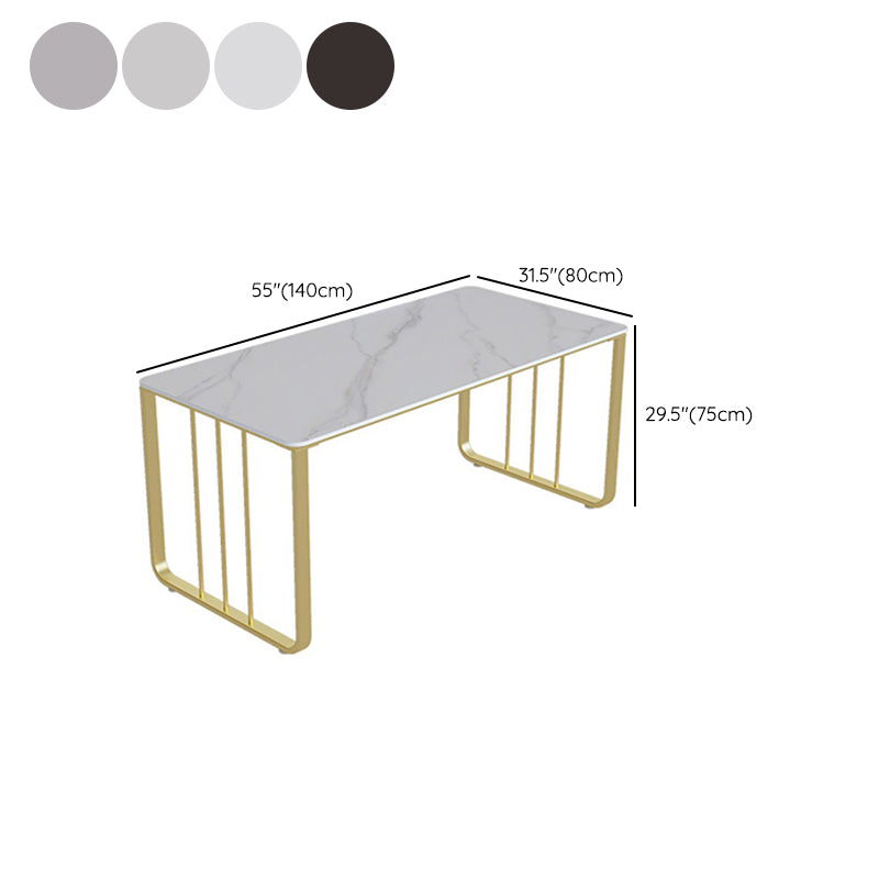 Bureau de bureau contemporain incurvé finition antique finit bureau avec des jambes métalliques