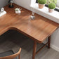 Contemporary Office Desk Pine Wood L-Shape Writing Desk for Office
