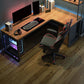 29.25-inch Height Modern Writing Desk L-Shape Solid Wood Office Desk