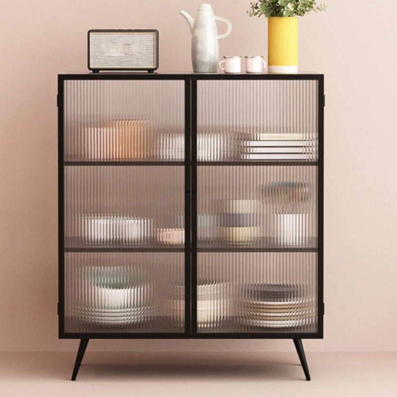 Sidebordo delle porte del vetro del server metallico contemporaneo con 2 porte