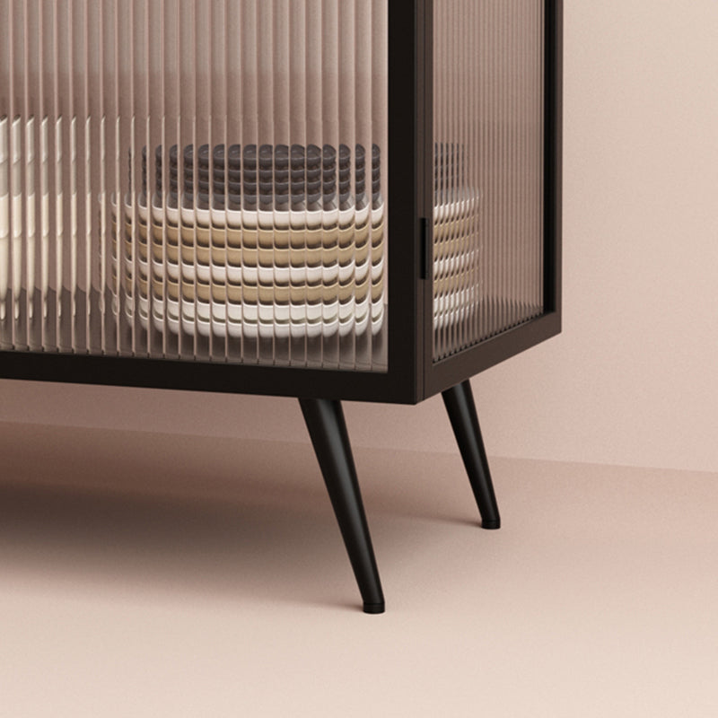 Sidebordo delle porte del vetro del server metallico contemporaneo con 2 porte