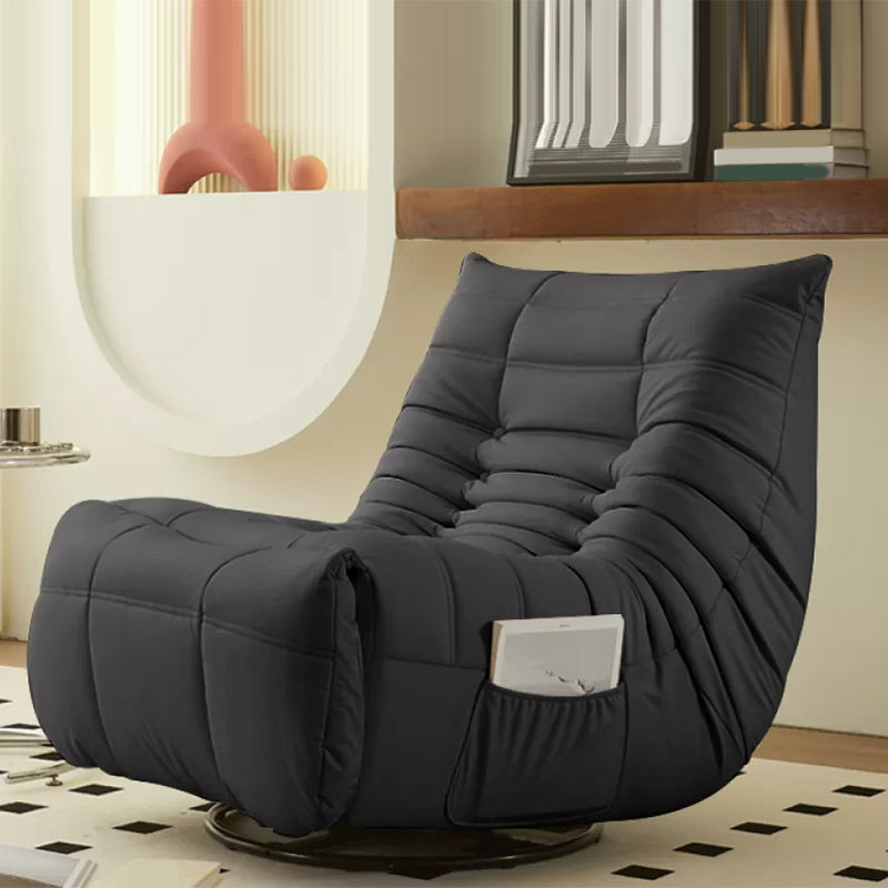 Contemporary Faux Leather Standard Recliner with Solid Color Tufted Back Black Clearhalo 'Chairs & Seating' 'furn' 'furn_recliners' 'Furniture' 'Living Room Furniture' 'Recliners' 7388450