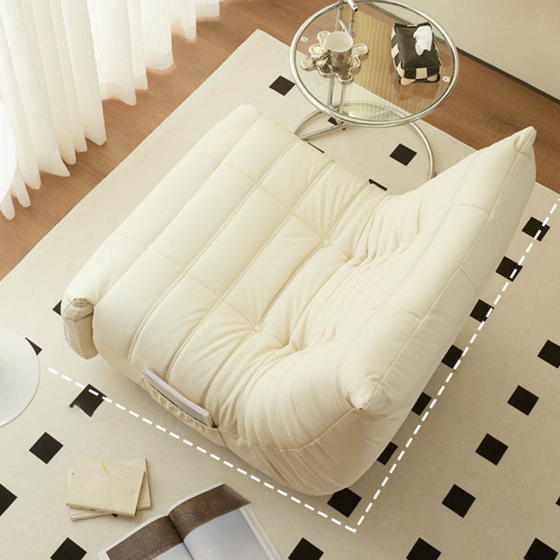 Contemporary Faux Leather Standard Recliner with Solid Color Tufted Back Clearhalo 'Chairs & Seating' 'furn' 'furn_recliners' 'Furniture' 'Living Room Furniture' 'Recliners' 7388451