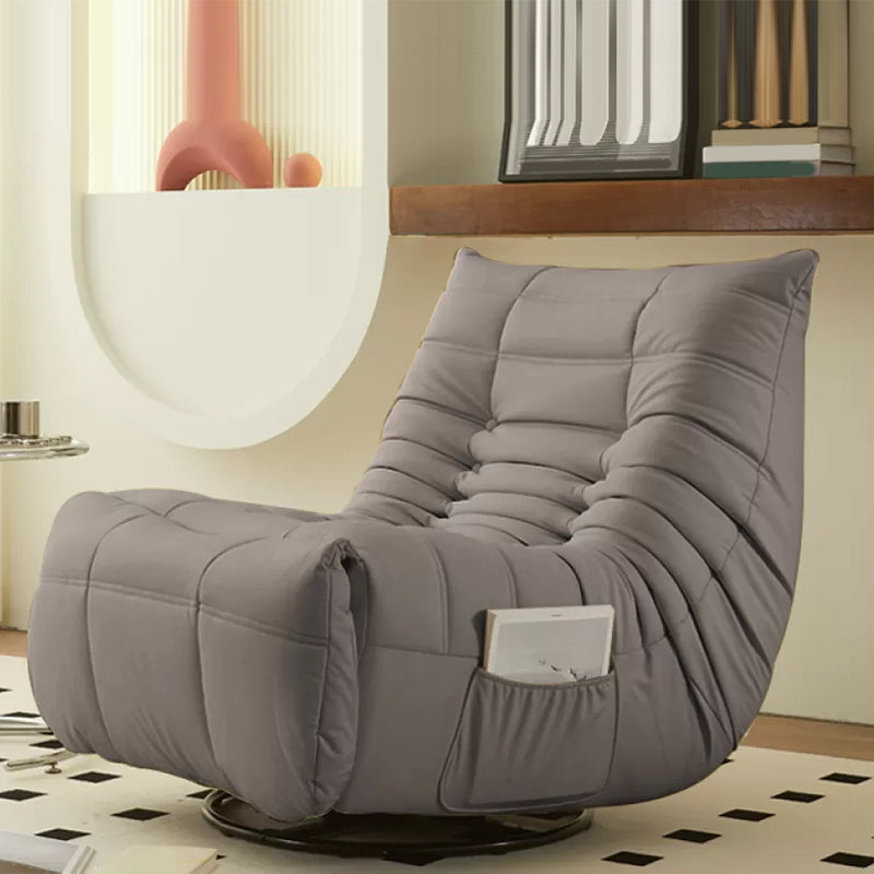 Contemporary Faux Leather Standard Recliner with Solid Color Tufted Back Gray Clearhalo 'Chairs & Seating' 'furn' 'furn_recliners' 'Furniture' 'Living Room Furniture' 'Recliners' 7388452