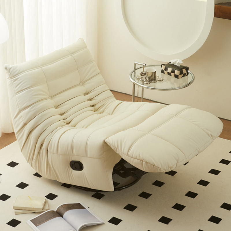 Contemporary Faux Leather Standard Recliner with Solid Color Tufted Back Clearhalo 'Chairs & Seating' 'furn' 'furn_recliners' 'Furniture' 'Living Room Furniture' 'Recliners' 7388454