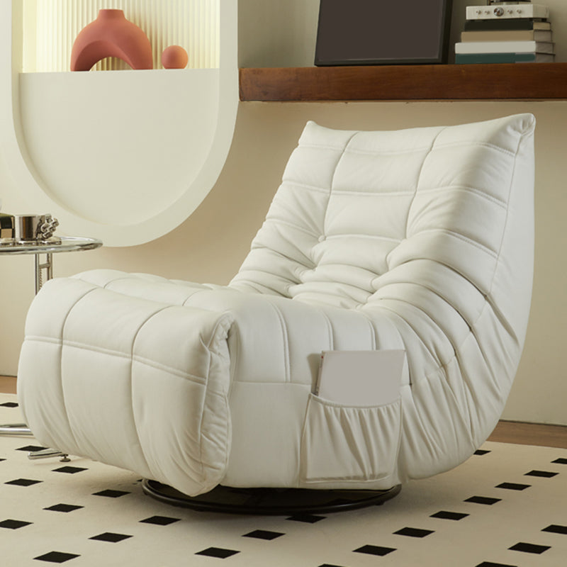 Contemporary Faux Leather Standard Recliner with Solid Color Tufted Back Clearhalo 'Chairs & Seating' 'furn' 'furn_recliners' 'Furniture' 'Living Room Furniture' 'Recliners' 7388456