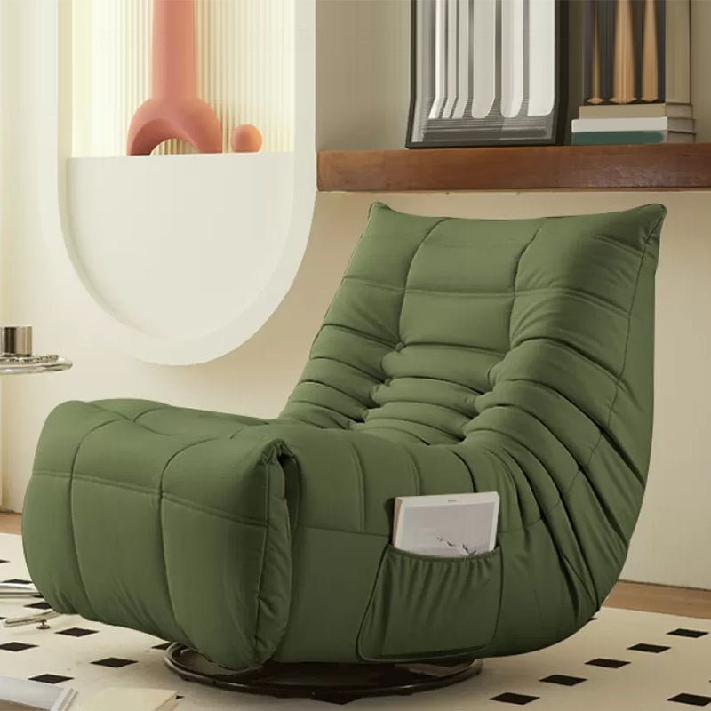 Contemporary Faux Leather Standard Recliner with Solid Color Tufted Back Green Clearhalo 'Chairs & Seating' 'furn' 'furn_recliners' 'Furniture' 'Living Room Furniture' 'Recliners' 7388459