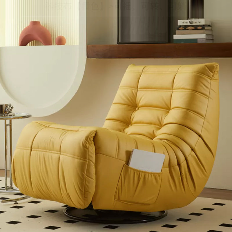 Contemporary Faux Leather Standard Recliner with Solid Color Tufted Back Ginger Clearhalo 'Chairs & Seating' 'furn' 'furn_recliners' 'Furniture' 'Living Room Furniture' 'Recliners' 7388465