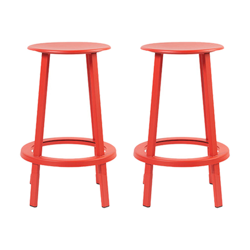 Contemporary Indoor Bar Stool Swivel Bar Stool with Footrest Red 2 Piece Set Counter Stool(26"H) Clearhalo 'Bar Furniture' 'Bar Stools' 'bar_stools' 'furn' 'furn_bar_stools' 'Furniture' 'Kitchen & Dining Furniture' 7389431