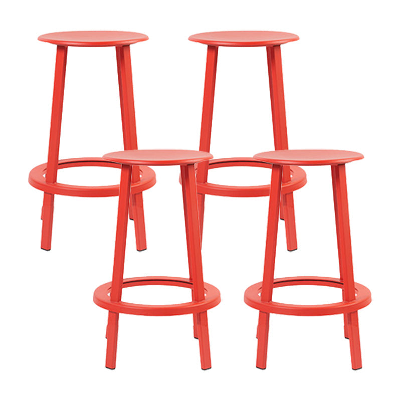 Contemporary Indoor Bar Stool Swivel Bar Stool with Footrest Red 4 Piece Set Counter Stool(26"H) Clearhalo 'Bar Furniture' 'Bar Stools' 'bar_stools' 'furn' 'furn_bar_stools' 'Furniture' 'Kitchen & Dining Furniture' 7389433