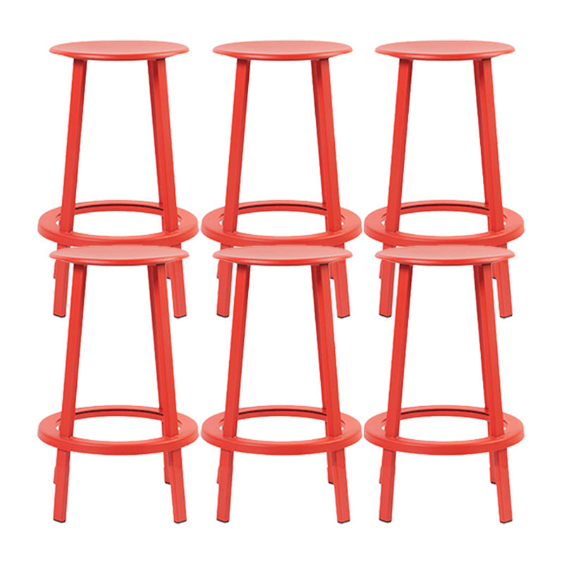 Contemporary Indoor Bar Stool Swivel Bar Stool with Footrest Red 6 Piece Set Counter Stool(26"H) Clearhalo 'Bar Furniture' 'Bar Stools' 'bar_stools' 'furn' 'furn_bar_stools' 'Furniture' 'Kitchen & Dining Furniture' 7389435