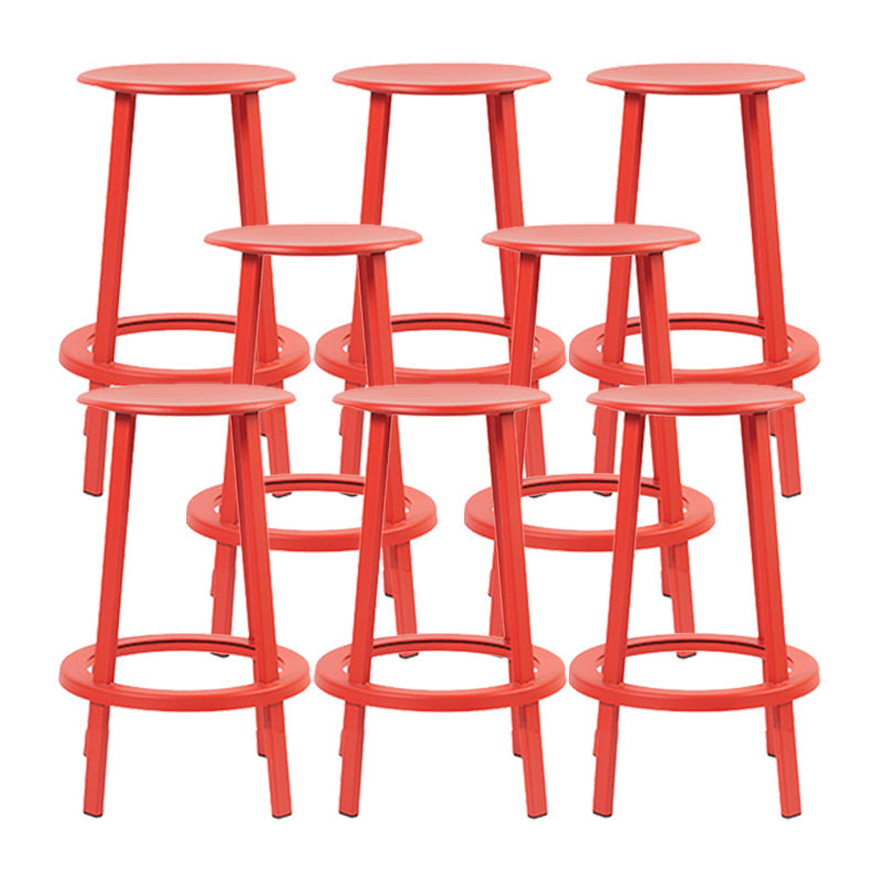 Contemporary Indoor Bar Stool Swivel Bar Stool with Footrest Red 8 Piece Set Counter Stool(26"H) Clearhalo 'Bar Furniture' 'Bar Stools' 'bar_stools' 'furn' 'furn_bar_stools' 'Furniture' 'Kitchen & Dining Furniture' 7389437