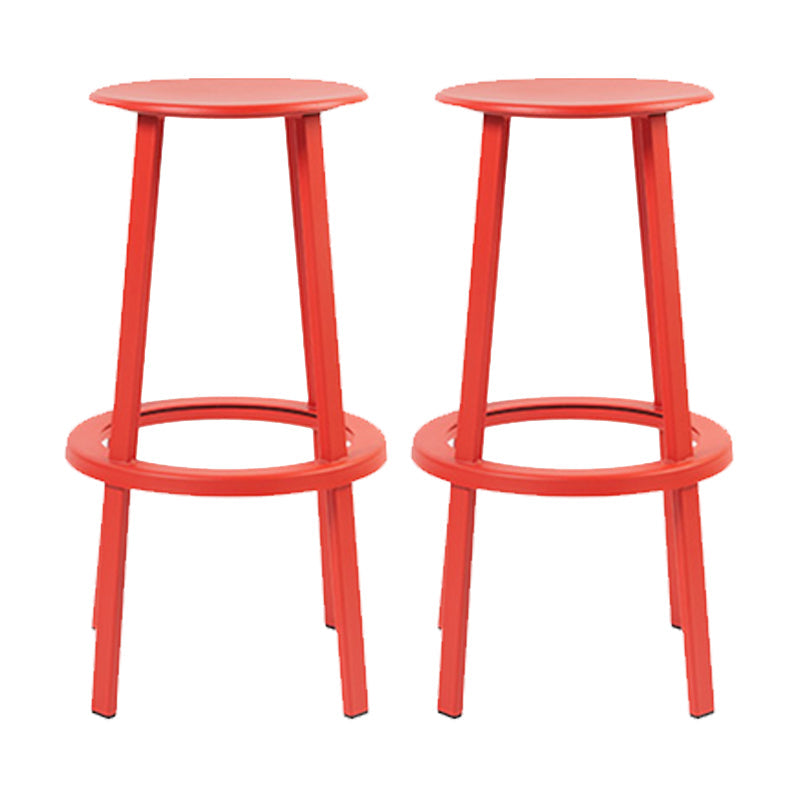 Contemporary Indoor Bar Stool Swivel Bar Stool with Footrest Red 2 Piece Set Bar Stool(30"H) Clearhalo 'Bar Furniture' 'Bar Stools' 'bar_stools' 'furn' 'furn_bar_stools' 'Furniture' 'Kitchen & Dining Furniture' 7389440
