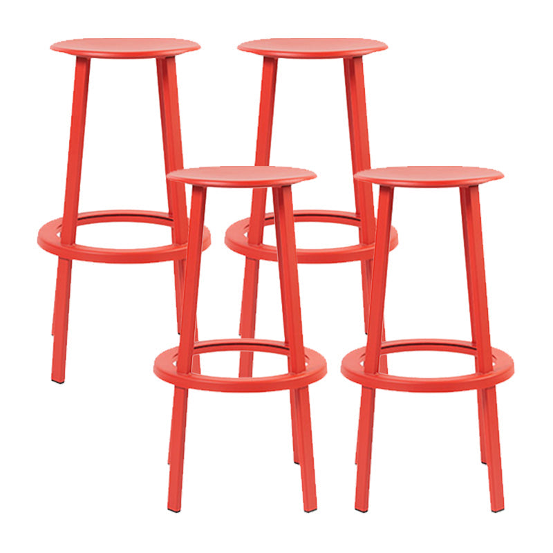 Contemporary Indoor Bar Stool Swivel Bar Stool with Footrest Red 4 Piece Set Bar Stool(30"H) Clearhalo 'Bar Furniture' 'Bar Stools' 'bar_stools' 'furn' 'furn_bar_stools' 'Furniture' 'Kitchen & Dining Furniture' 7389443