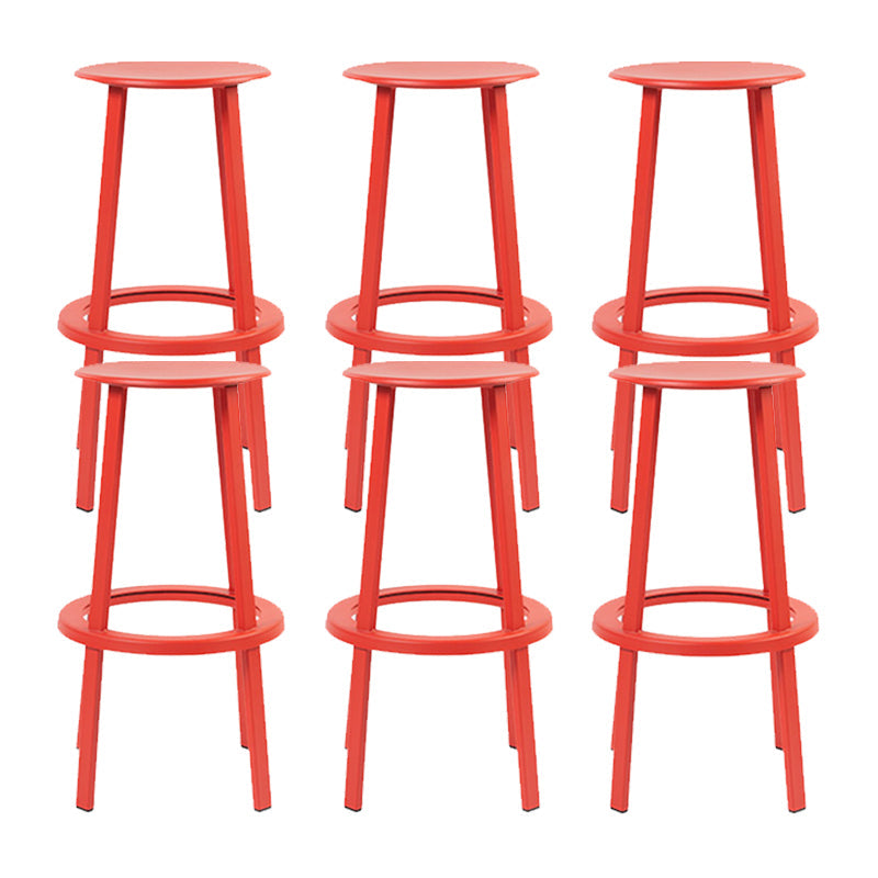 Contemporary Indoor Bar Stool Swivel Bar Stool with Footrest Red 6 Piece Set Bar Stool(30"H) Clearhalo 'Bar Furniture' 'Bar Stools' 'bar_stools' 'furn' 'furn_bar_stools' 'Furniture' 'Kitchen & Dining Furniture' 7389445