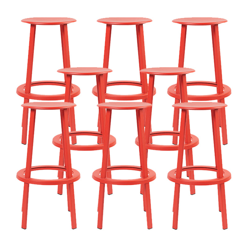 Contemporary Indoor Bar Stool Swivel Bar Stool with Footrest Red 8 Piece Set Bar Stool(30"H) Clearhalo 'Bar Furniture' 'Bar Stools' 'bar_stools' 'furn' 'furn_bar_stools' 'Furniture' 'Kitchen & Dining Furniture' 7389447