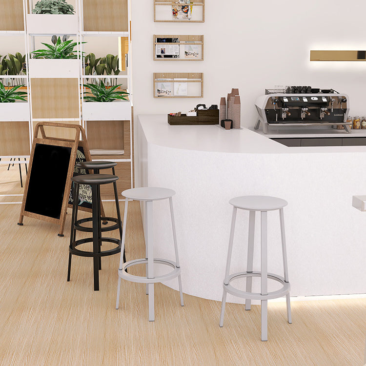 Contemporary Indoor Bar Stool Swivel Bar Stool with Footrest Clearhalo 'Bar Furniture' 'Bar Stools' 'bar_stools' 'furn' 'furn_bar_stools' 'Furniture' 'Kitchen & Dining Furniture' 7389449