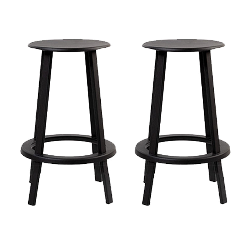 Contemporary Indoor Bar Stool Swivel Bar Stool with Footrest Black 2 Piece Set Counter Stool(26"H) Clearhalo 'Bar Furniture' 'Bar Stools' 'bar_stools' 'furn' 'furn_bar_stools' 'Furniture' 'Kitchen & Dining Furniture' 7389450