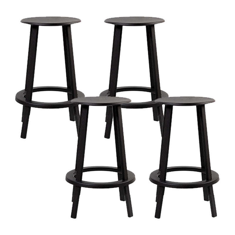 Contemporary Indoor Bar Stool Swivel Bar Stool with Footrest Black 4 Piece Set Counter Stool(26"H) Clearhalo 'Bar Furniture' 'Bar Stools' 'bar_stools' 'furn' 'furn_bar_stools' 'Furniture' 'Kitchen & Dining Furniture' 7389451