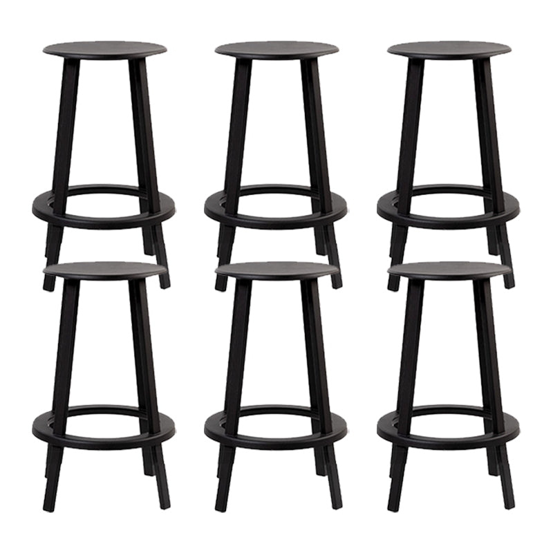 Contemporary Indoor Bar Stool Swivel Bar Stool with Footrest Black 6 Piece Set Counter Stool(26"H) Clearhalo 'Bar Furniture' 'Bar Stools' 'bar_stools' 'furn' 'furn_bar_stools' 'Furniture' 'Kitchen & Dining Furniture' 7389452