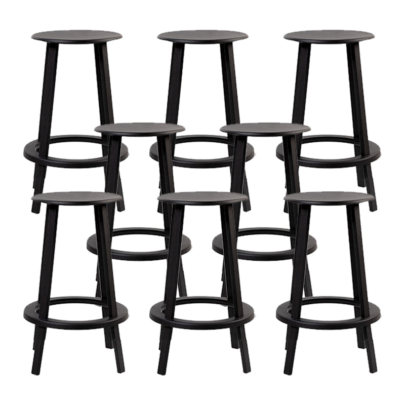 Contemporary Indoor Bar Stool Swivel Bar Stool with Footrest Black 8 Piece Set Counter Stool(26"H) Clearhalo 'Bar Furniture' 'Bar Stools' 'bar_stools' 'furn' 'furn_bar_stools' 'Furniture' 'Kitchen & Dining Furniture' 7389453