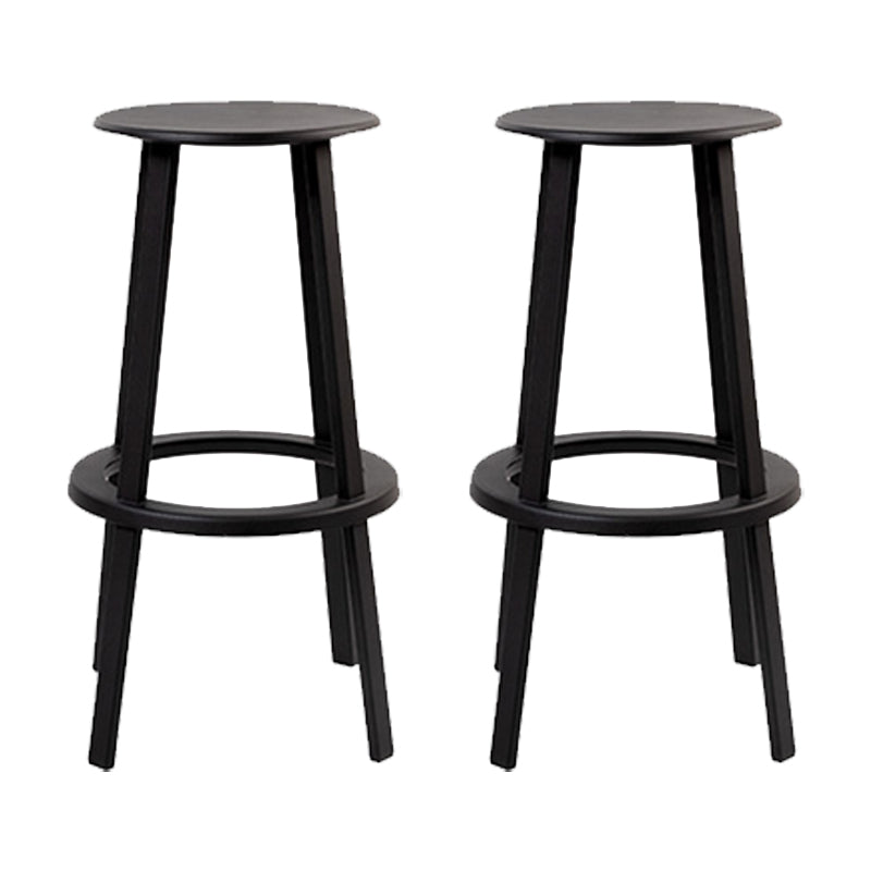Contemporary Indoor Bar Stool Swivel Bar Stool with Footrest Black 2 Piece Set Bar Stool(30"H) Clearhalo 'Bar Furniture' 'Bar Stools' 'bar_stools' 'furn' 'furn_bar_stools' 'Furniture' 'Kitchen & Dining Furniture' 7389455