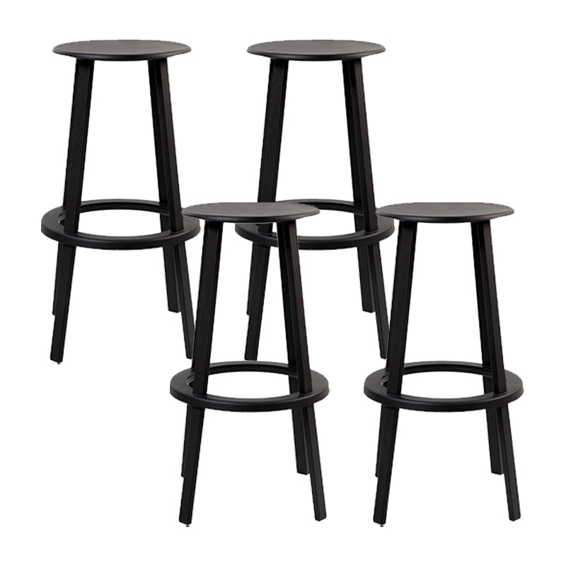 Contemporary Indoor Bar Stool Swivel Bar Stool with Footrest Black 4 Piece Set Bar Stool(30"H) Clearhalo 'Bar Furniture' 'Bar Stools' 'bar_stools' 'furn' 'furn_bar_stools' 'Furniture' 'Kitchen & Dining Furniture' 7389456