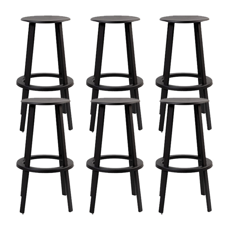 Contemporary Indoor Bar Stool Swivel Bar Stool with Footrest Black 6 Piece Set Bar Stool(30"H) Clearhalo 'Bar Furniture' 'Bar Stools' 'bar_stools' 'furn' 'furn_bar_stools' 'Furniture' 'Kitchen & Dining Furniture' 7389457