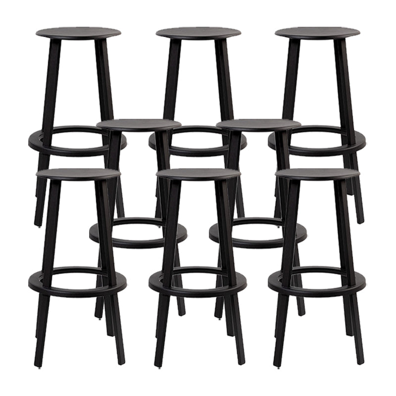 Contemporary Indoor Bar Stool Swivel Bar Stool with Footrest Black 8 Piece Set Bar Stool(30"H) Clearhalo 'Bar Furniture' 'Bar Stools' 'bar_stools' 'furn' 'furn_bar_stools' 'Furniture' 'Kitchen & Dining Furniture' 7389458