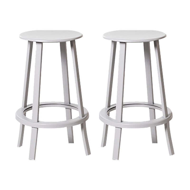 Contemporary Indoor Bar Stool Swivel Bar Stool with Footrest Grey 2 Piece Set Counter Stool(26"H) Clearhalo 'Bar Furniture' 'Bar Stools' 'bar_stools' 'furn' 'furn_bar_stools' 'Furniture' 'Kitchen & Dining Furniture' 7389460
