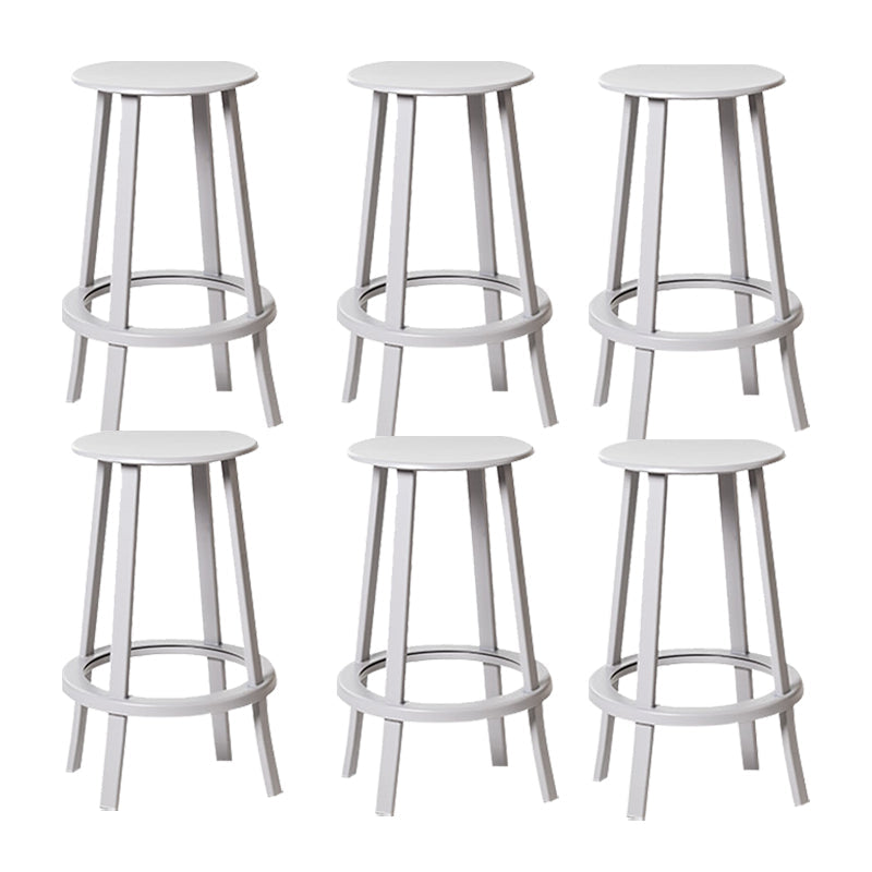 Contemporary Indoor Bar Stool Swivel Bar Stool with Footrest Grey 6 Piece Set Counter Stool(26"H) Clearhalo 'Bar Furniture' 'Bar Stools' 'bar_stools' 'furn' 'furn_bar_stools' 'Furniture' 'Kitchen & Dining Furniture' 7389462