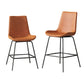 Leather Contemporary Counter & Bar Stools Matte Finish Indoor Stools with Metal Frame Clearhalo 'Bar Furniture' 'Bar Stools' 'bar_stools' 'furn' 'furn_bar_stools' 'Furniture' 'Kitchen & Dining Furniture' 7389479