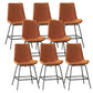 Leather Contemporary Counter & Bar Stools Matte Finish Indoor Stools with Metal Frame Orange 8 Piece Set Clearhalo 'Bar Furniture' 'Bar Stools' 'bar_stools' 'furn' 'furn_bar_stools' 'Furniture' 'Kitchen & Dining Furniture' 7389480