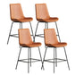 Leather Contemporary Counter & Bar Stools Matte Finish Indoor Stools with Metal Frame Orange 4 Piece Set Counter Stool(26"H) Clearhalo 'Bar Furniture' 'Bar Stools' 'bar_stools' 'furn' 'furn_bar_stools' 'Furniture' 'Kitchen & Dining Furniture' 7389486