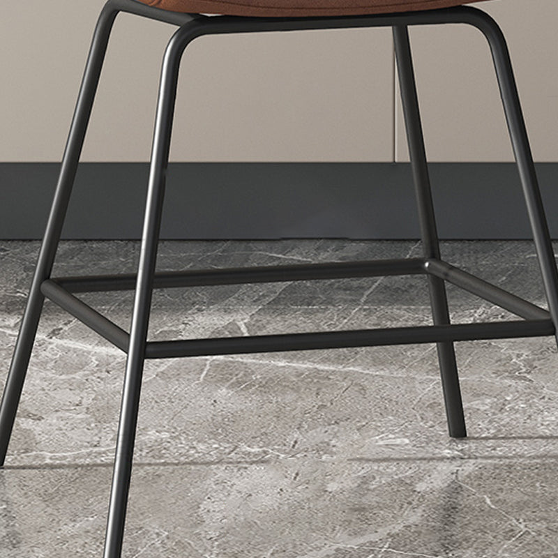 Leather Contemporary Counter & Bar Stools Matte Finish Indoor Stools with Metal Frame Clearhalo 'Bar Furniture' 'Bar Stools' 'bar_stools' 'furn' 'furn_bar_stools' 'Furniture' 'Kitchen & Dining Furniture' 7389488