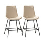 Leather Contemporary Counter & Bar Stools Matte Finish Indoor Stools with Metal Frame Beige 2 Piece Set Clearhalo 'Bar Furniture' 'Bar Stools' 'bar_stools' 'furn' 'furn_bar_stools' 'Furniture' 'Kitchen & Dining Furniture' 7389492