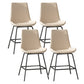 Leather Contemporary Counter & Bar Stools Matte Finish Indoor Stools with Metal Frame Beige 4 Piece Set Clearhalo 'Bar Furniture' 'Bar Stools' 'bar_stools' 'furn' 'furn_bar_stools' 'Furniture' 'Kitchen & Dining Furniture' 7389493