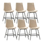 Leather Contemporary Counter & Bar Stools Matte Finish Indoor Stools with Metal Frame Beige 6 Piece Set Clearhalo 'Bar Furniture' 'Bar Stools' 'bar_stools' 'furn' 'furn_bar_stools' 'Furniture' 'Kitchen & Dining Furniture' 7389494