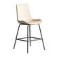 Leather Contemporary Counter & Bar Stools Matte Finish Indoor Stools with Metal Frame