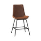 Leather Contemporary Counter & Bar Stools Matte Finish Indoor Stools with Metal Frame Brown 1 Piece Clearhalo 'Bar Furniture' 'Bar Stools' 'bar_stools' 'furn' 'furn_bar_stools' 'Furniture' 'Kitchen & Dining Furniture' 7389501