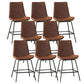 Leather Contemporary Counter & Bar Stools Matte Finish Indoor Stools with Metal Frame Brown 8 Piece Set Clearhalo 'Bar Furniture' 'Bar Stools' 'bar_stools' 'furn' 'furn_bar_stools' 'Furniture' 'Kitchen & Dining Furniture' 7389505