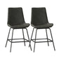 Leather Contemporary Counter & Bar Stools Matte Finish Indoor Stools with Metal Frame Grey 2 Piece Set Clearhalo 'Bar Furniture' 'Bar Stools' 'bar_stools' 'furn' 'furn_bar_stools' 'Furniture' 'Kitchen & Dining Furniture' 7389512