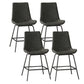 Leather Contemporary Counter & Bar Stools Matte Finish Indoor Stools with Metal Frame Grey 4 Piece Set Clearhalo 'Bar Furniture' 'Bar Stools' 'bar_stools' 'furn' 'furn_bar_stools' 'Furniture' 'Kitchen & Dining Furniture' 7389513