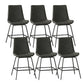 Leather Contemporary Counter & Bar Stools Matte Finish Indoor Stools with Metal Frame Grey 6 Piece Set Clearhalo 'Bar Furniture' 'Bar Stools' 'bar_stools' 'furn' 'furn_bar_stools' 'Furniture' 'Kitchen & Dining Furniture' 7389514