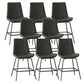 Leather Contemporary Counter & Bar Stools Matte Finish Indoor Stools with Metal Frame Grey 8 Piece Set Clearhalo 'Bar Furniture' 'Bar Stools' 'bar_stools' 'furn' 'furn_bar_stools' 'Furniture' 'Kitchen & Dining Furniture' 7389515