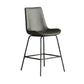 Leather Contemporary Counter & Bar Stools Matte Finish Indoor Stools with Metal Frame Grey 1 Piece Counter Stool(26"H) Clearhalo 'Bar Furniture' 'Bar Stools' 'bar_stools' 'furn' 'furn_bar_stools' 'Furniture' 'Kitchen & Dining Furniture' 7389516